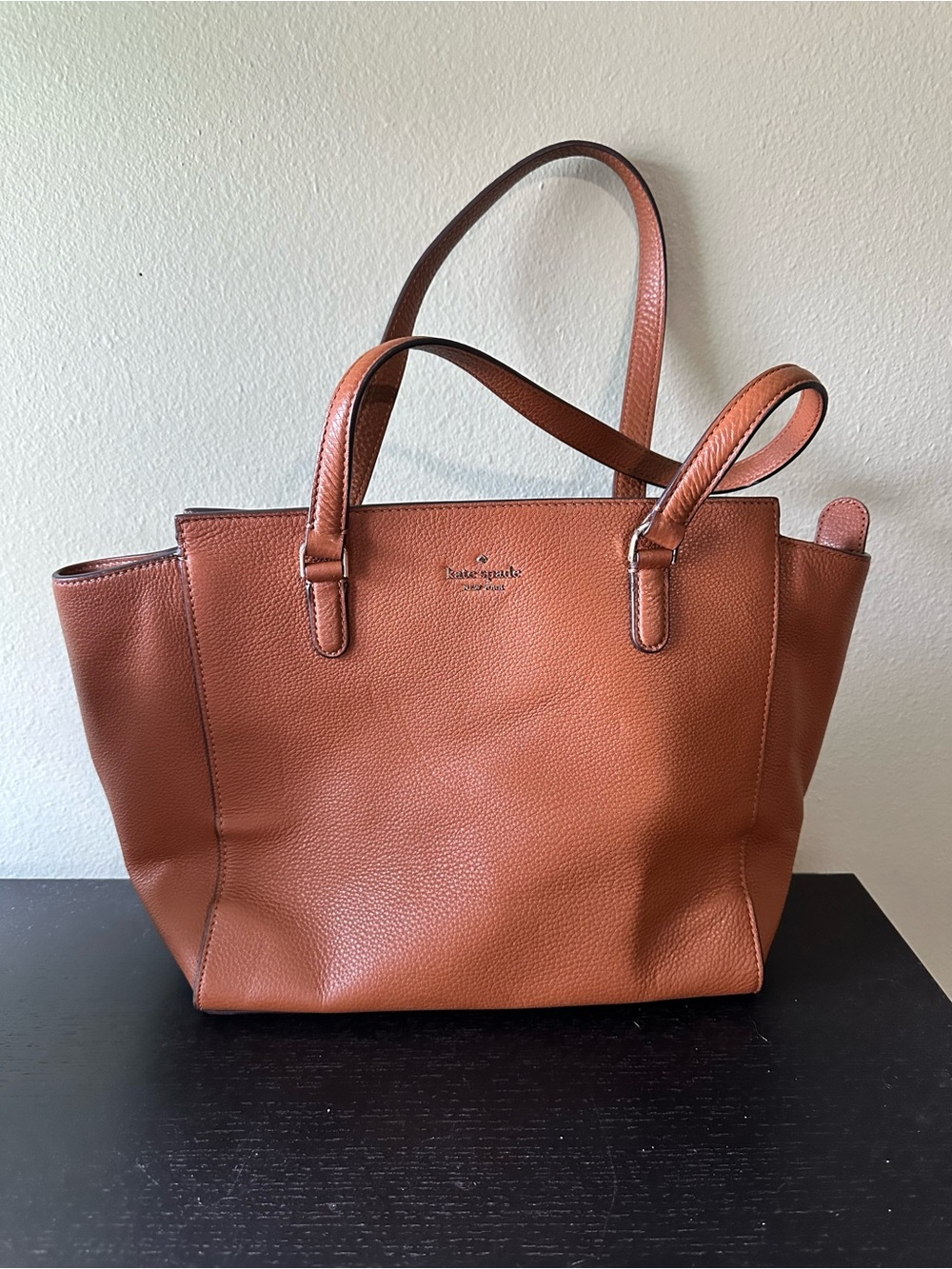 kate spade Cognac Pebbled Leather Tote